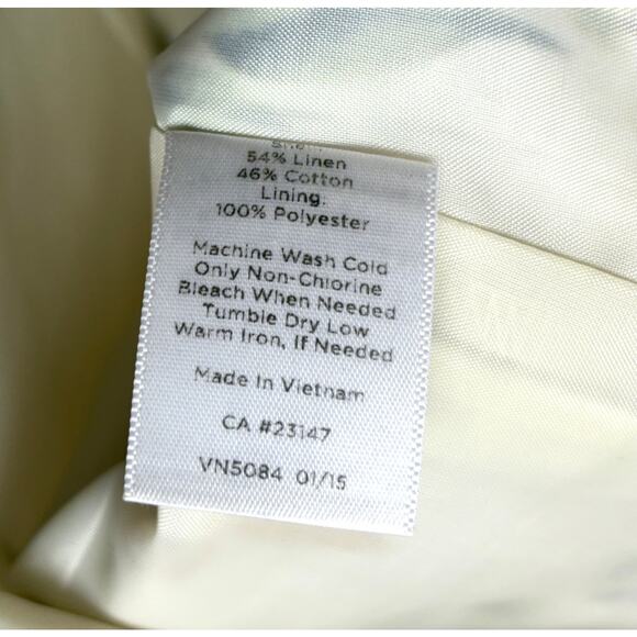 Talbots Tropical Print Skirt, Linen Blend, Lined, Pleats, Women's Size 10p - Picture 5 of 5